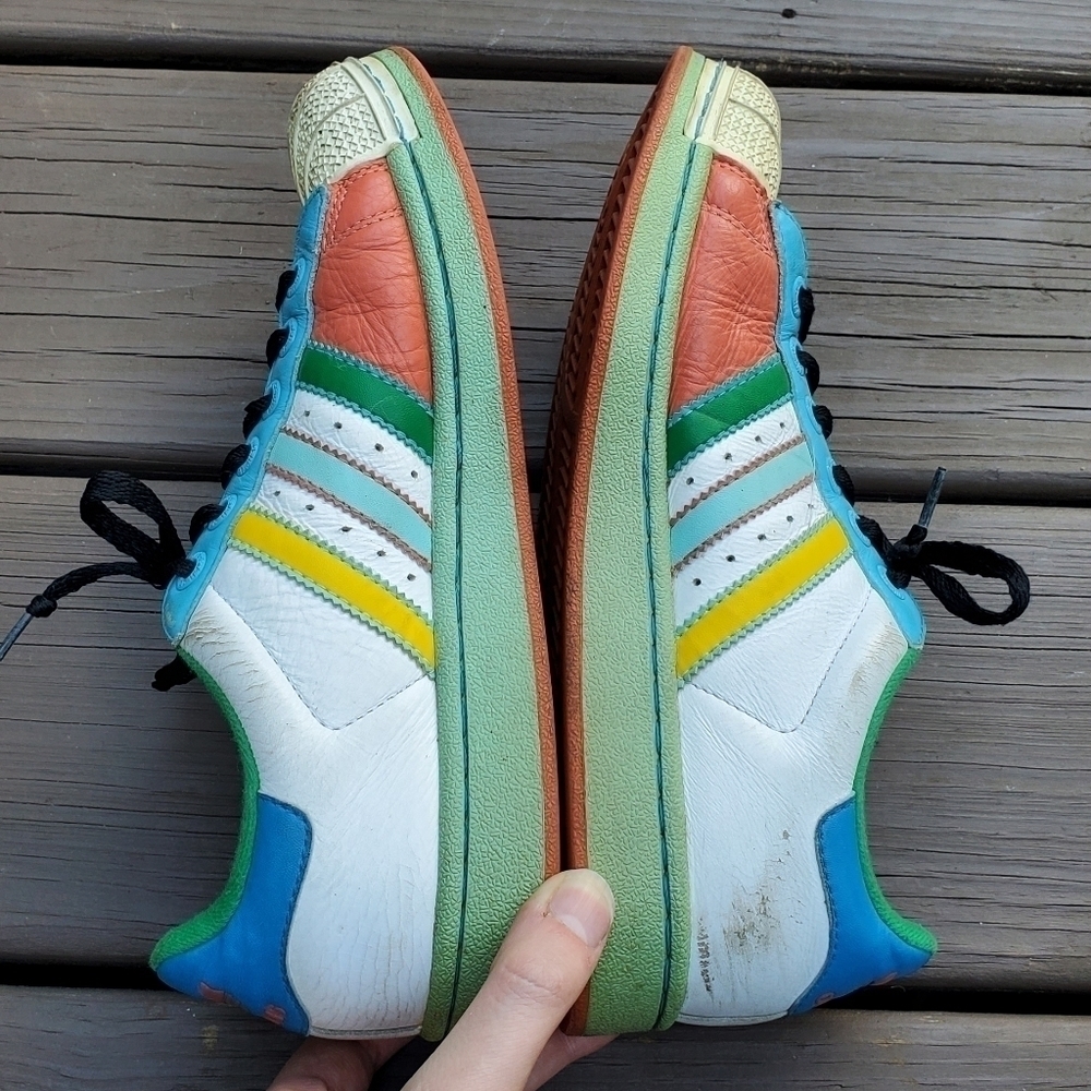 Adidas Superstar Rare Bold Colorway Shell Toe Low Top Leather Trainers Sneakers - Picture 2 of 7